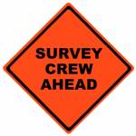 Survey Crew Ahead Roll-Up signs w/vinyl pockets